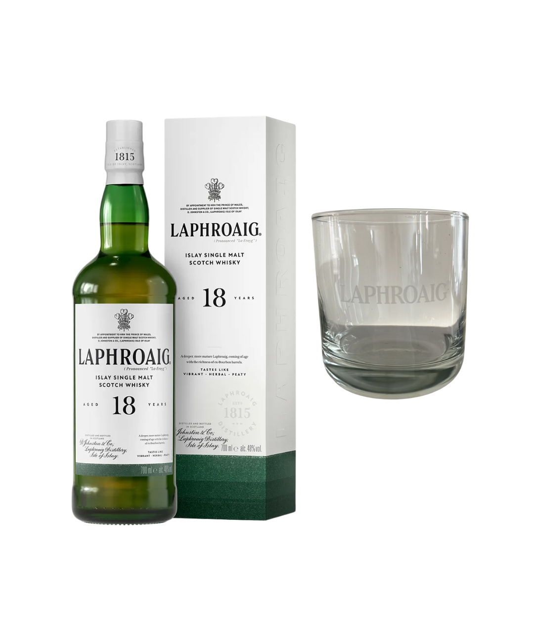 Laphroaig 18 Year Old with free tasting glass