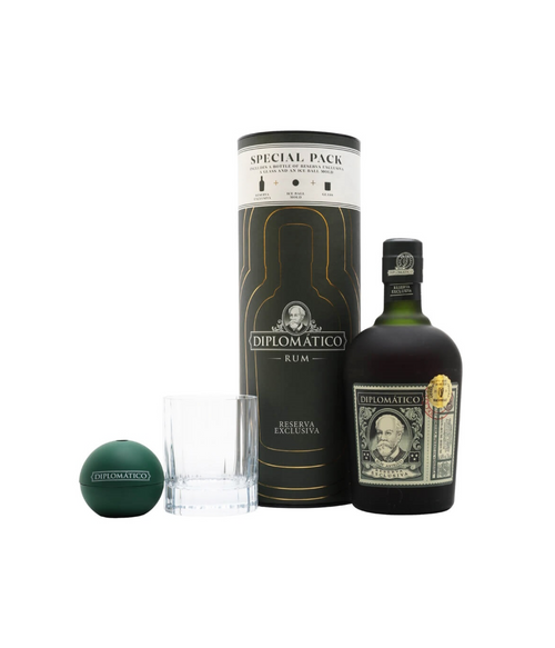 Diplomatico Reserva Exclusiva Gift Pack with Branded Glass and Ice Ball Mould