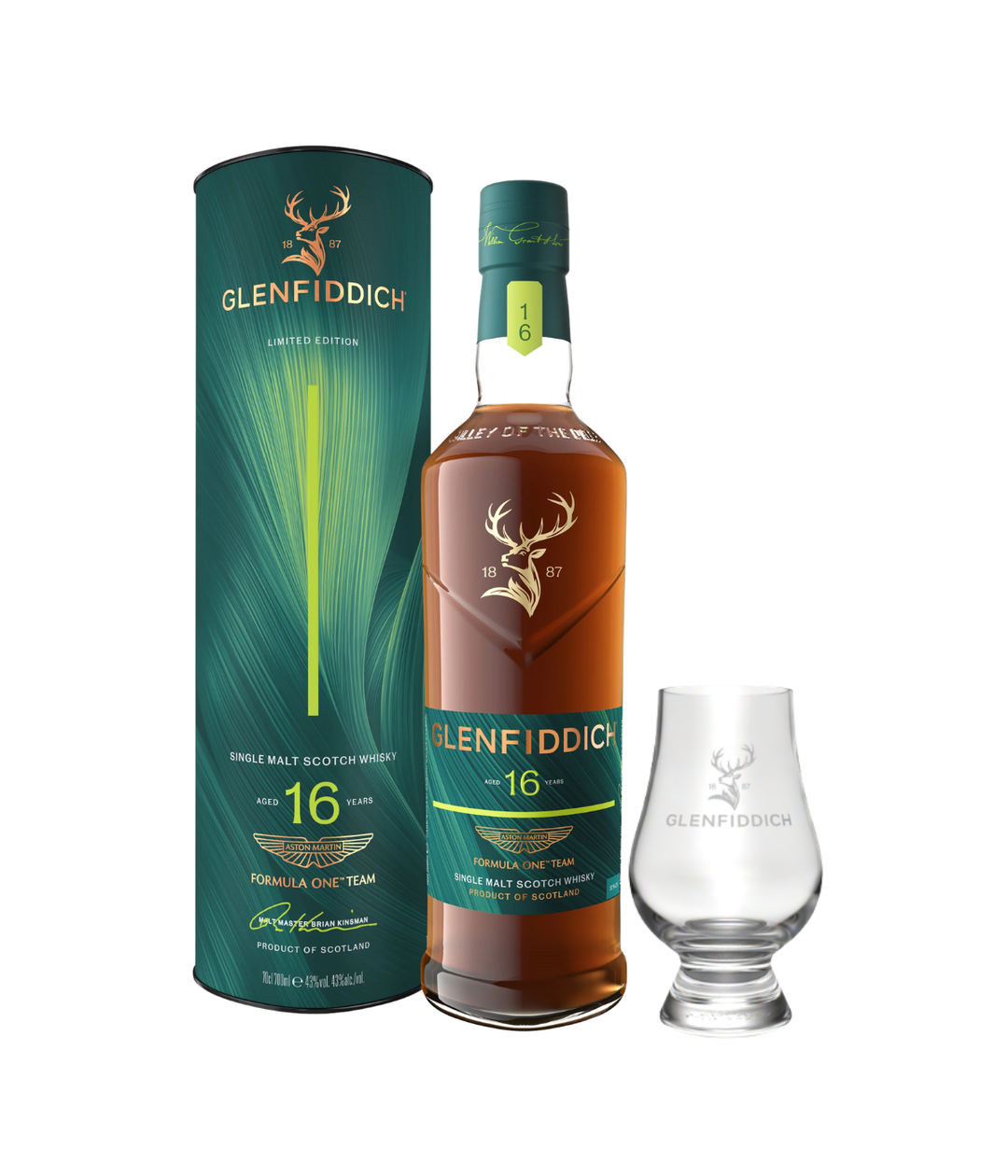 Glenfiddich 16 Year Old Aston Martin F1 Edition Release No. 2 with free £15 glass