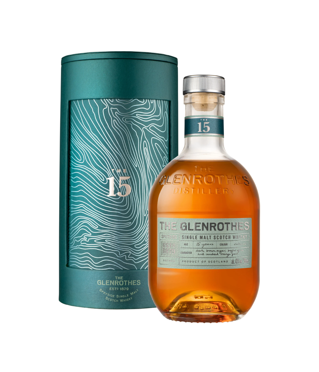 Glenrothes 15 year old with box on white background 