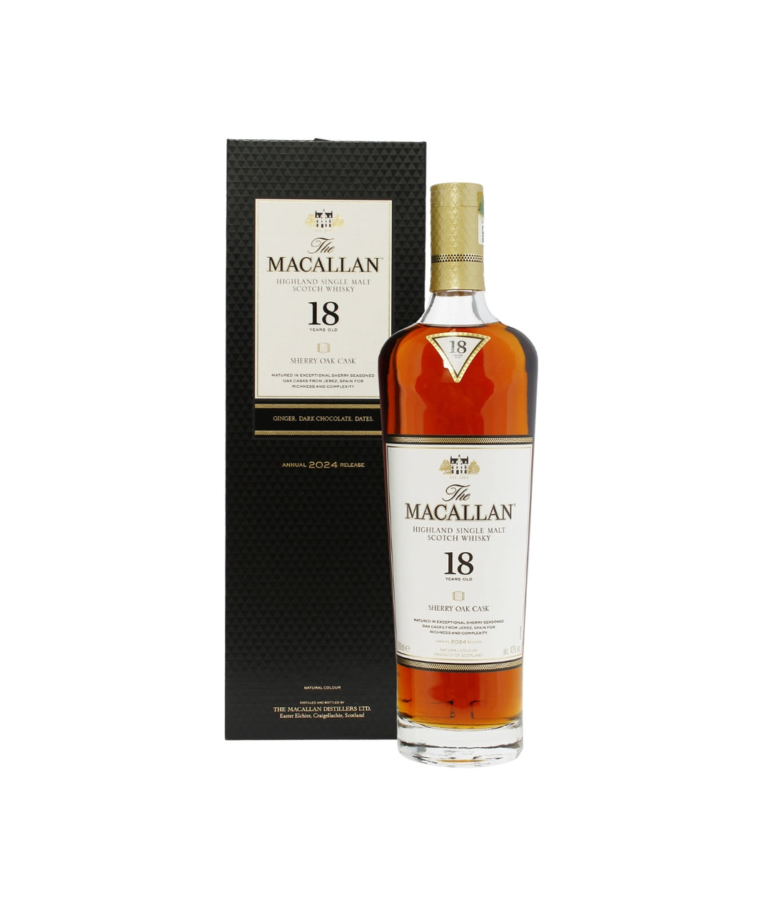 Macallan 18 Sherry Oak 2024 Release with free Glencairn glass worth £30