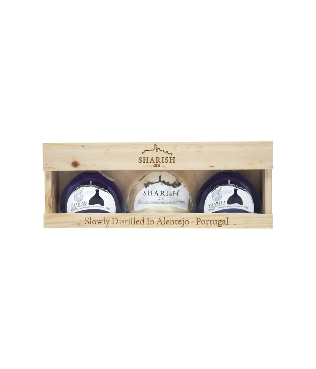 Sharish Gin Trio Wooden Gift Set
