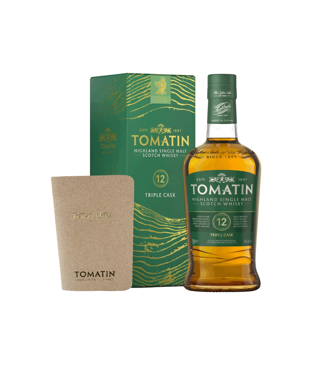 Tomatin 12 Year Old Triple Cask with free tasting notebook