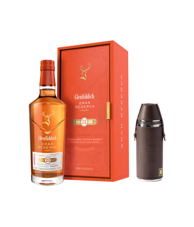 Glenfiddich 21 Year Old Gran Reserva with free Hunter flask worth £30
