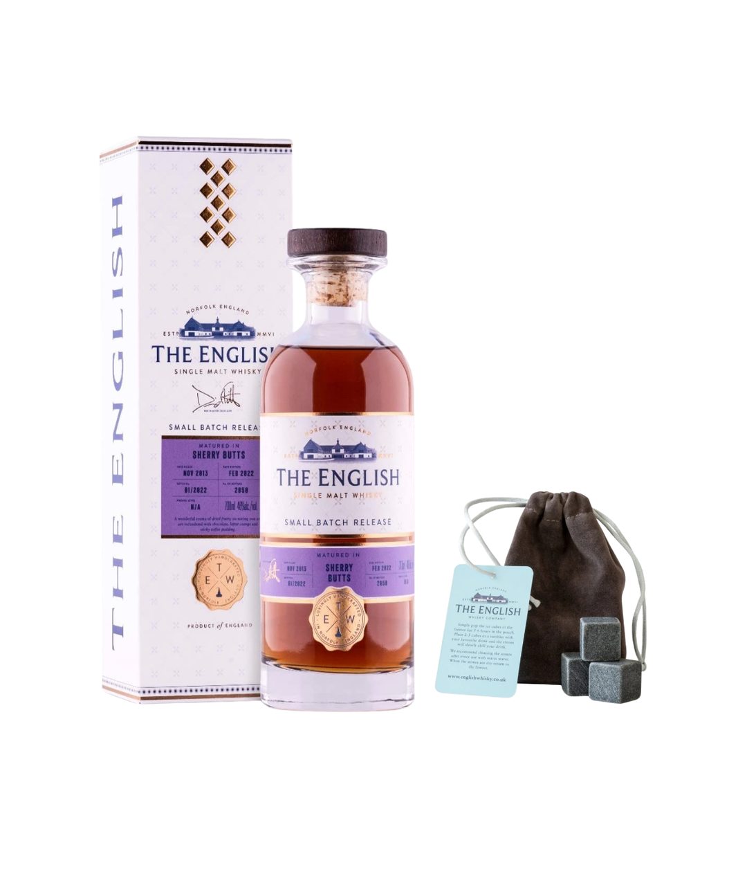 The English Whisky Small Batch Sherry with free whisky stones worth £9.99